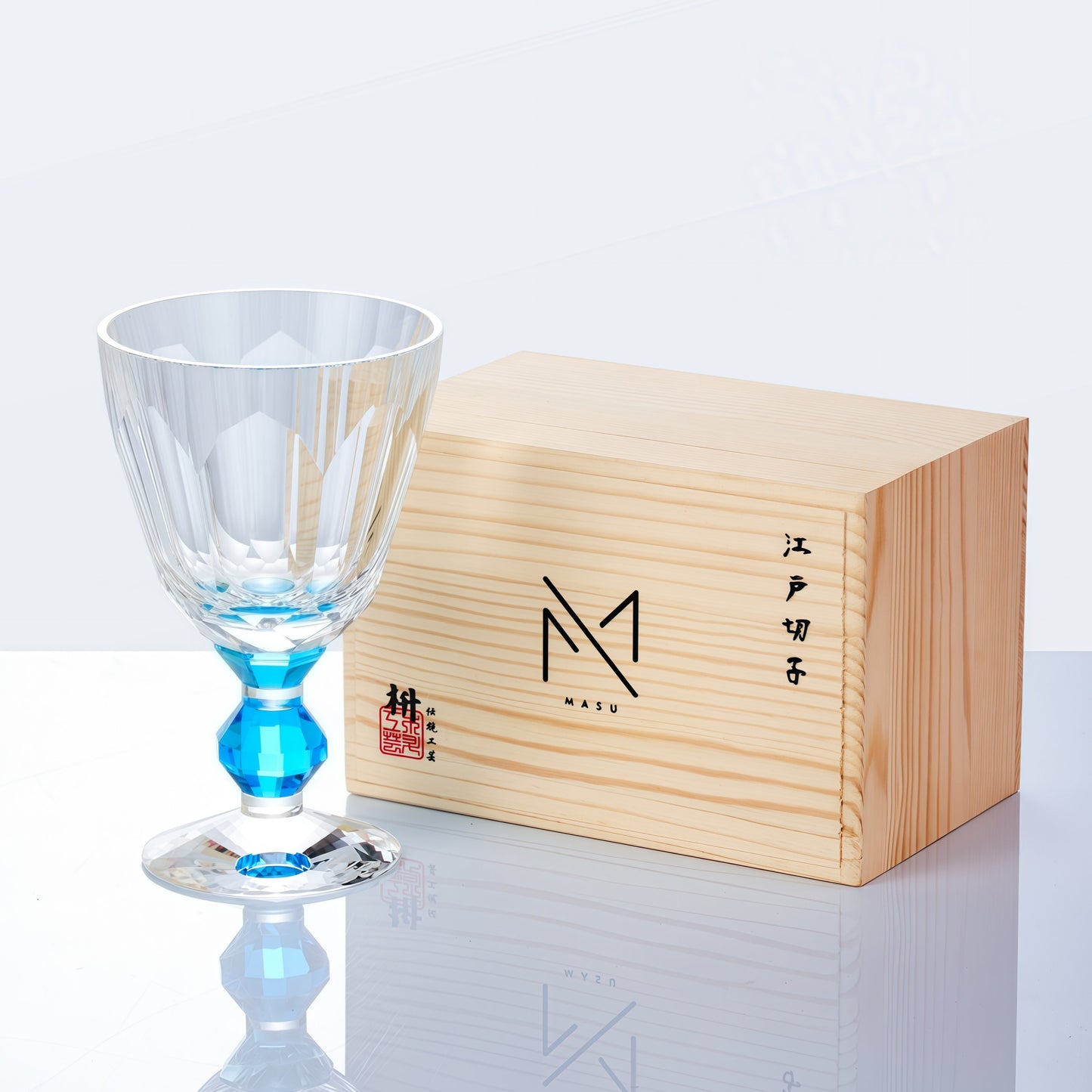 Edo Kiriko Handcrafted Crystal Prism Wine Glass