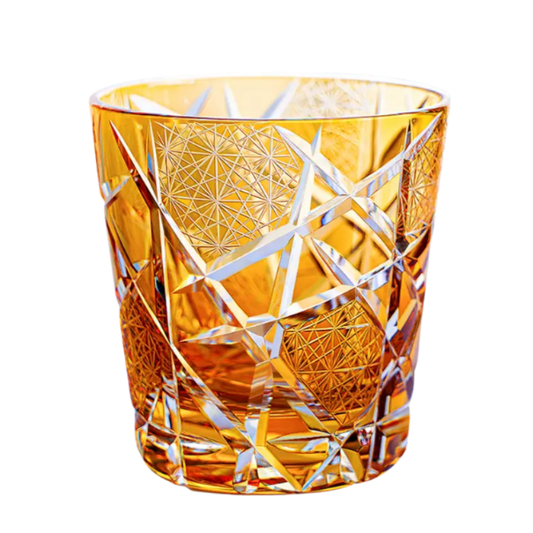 Edo Kiriko Crane Lightning Whiskey Glass