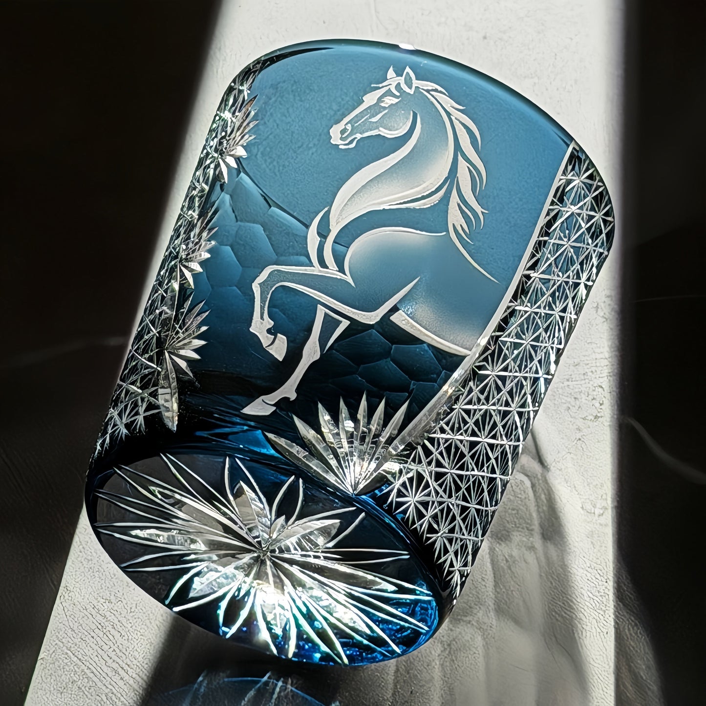 Edo Kiriko Meiba (Noble Horse) Hand-Cut Whisky Glass