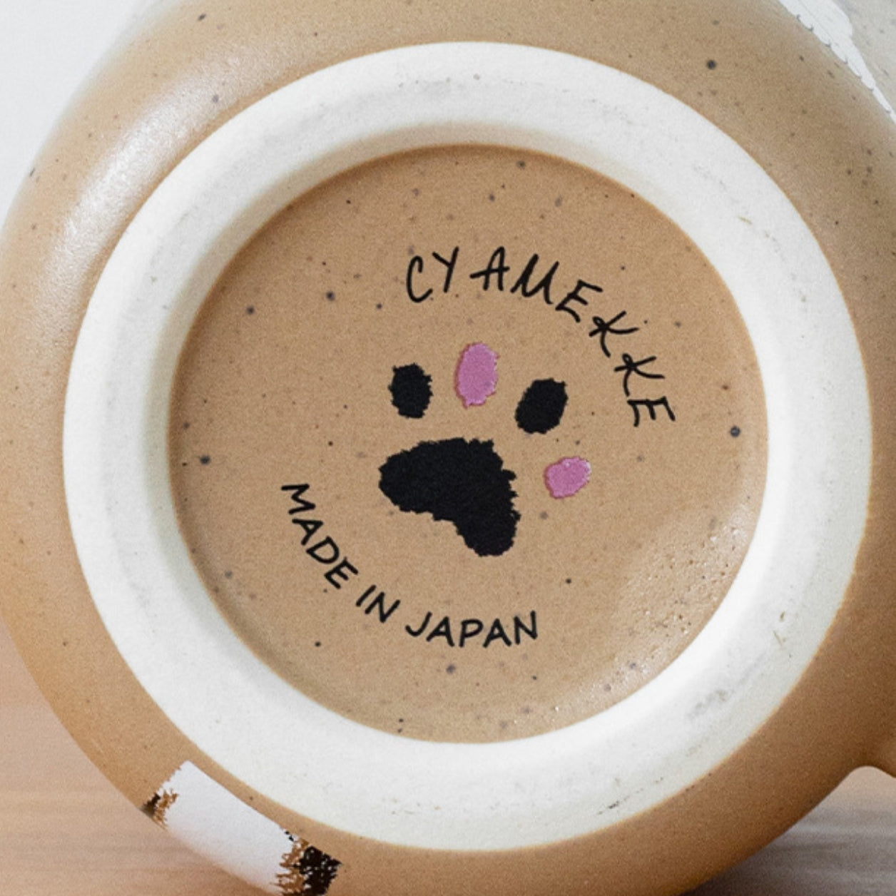 Japanese Handcrafted Mino Ware Neko Ceramic Mug