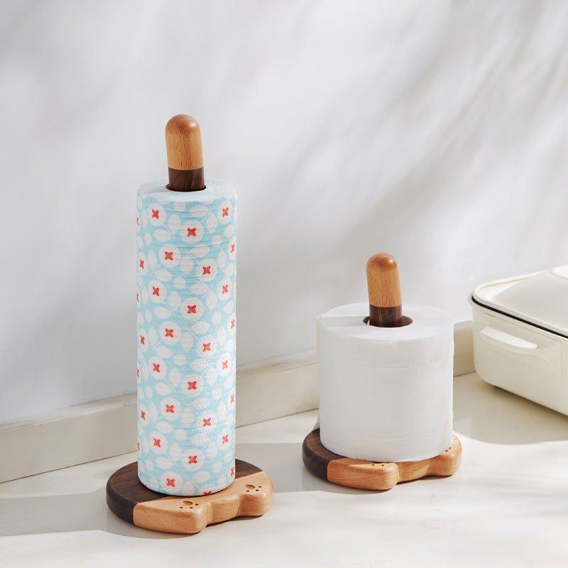 Handcrafted Wooden Tail-Shaped Kitchen Towel / Toilet Roll Dispensers