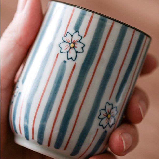 Japanese Hand-painted Ceramic Straight Body Tea Cups