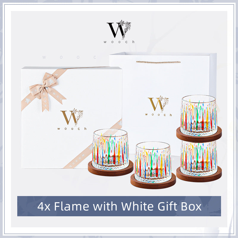 Rotating Multi Color Stained Whisky Glass With Gift Box