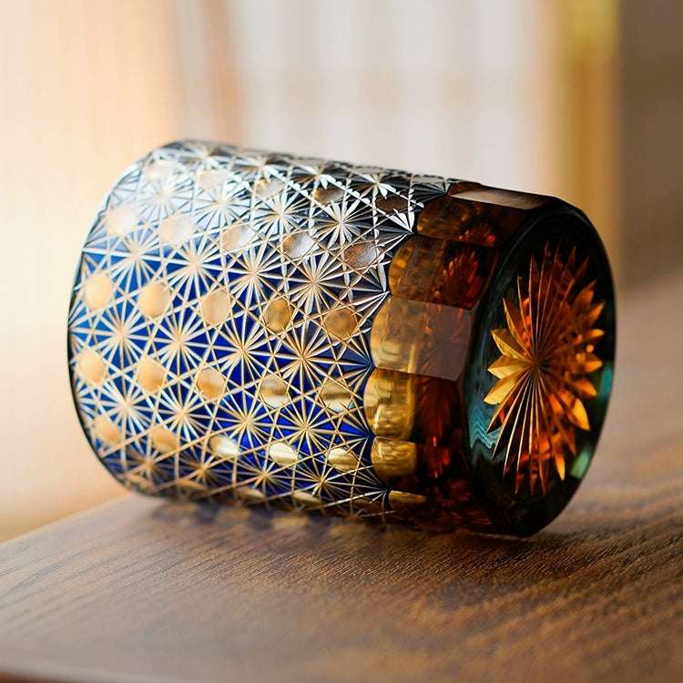 Edo Kiriko Star Chrysanthemum Hand-Cut Whisky Glass