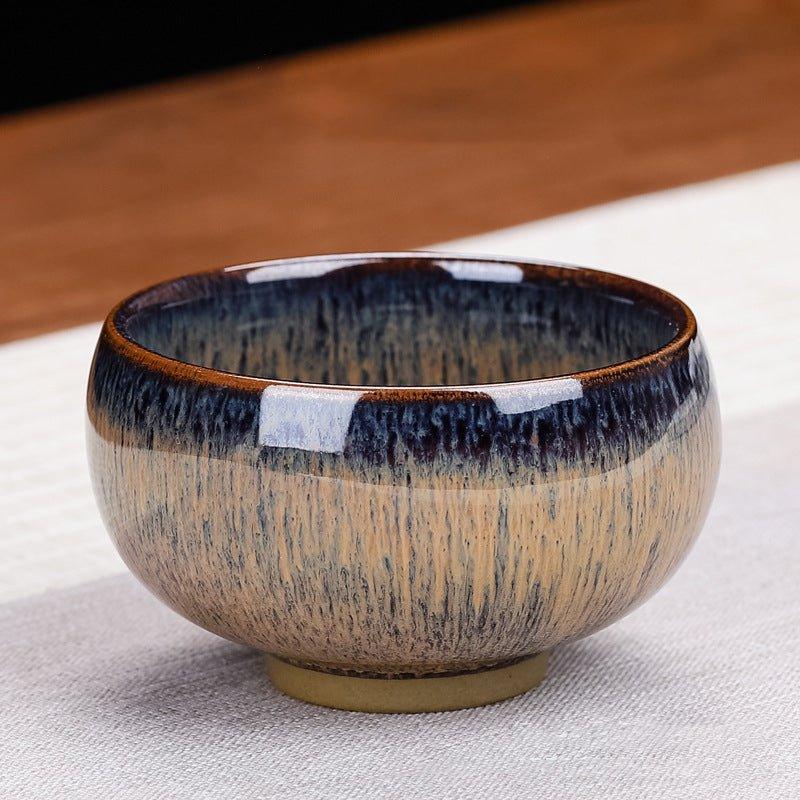 Handcrafted Ceramic Gloss-Glazed Chinese Kung-Fu Tea Cup Gift Set