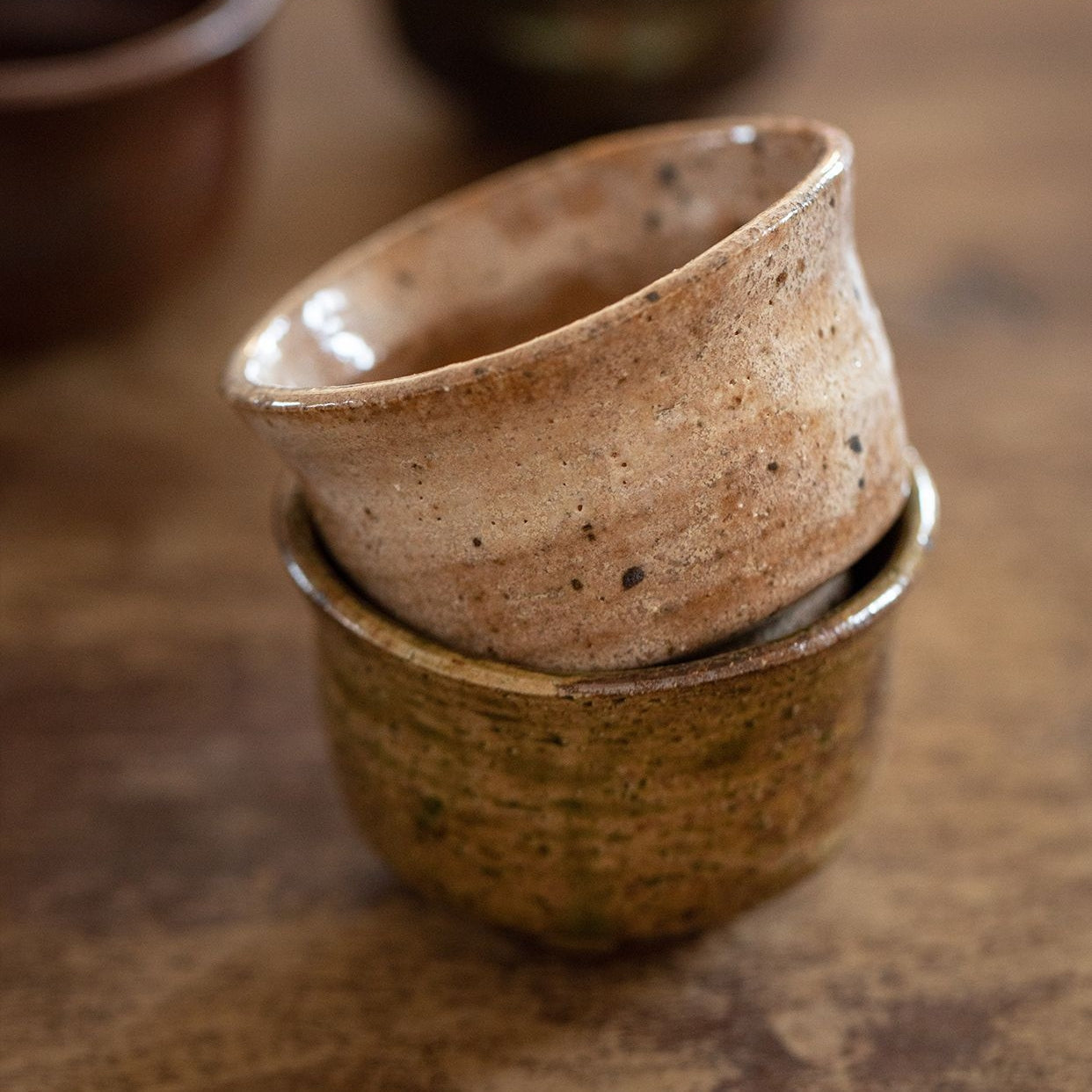 Touji Mino Ware Natural Wave Tea Cup Set of Five