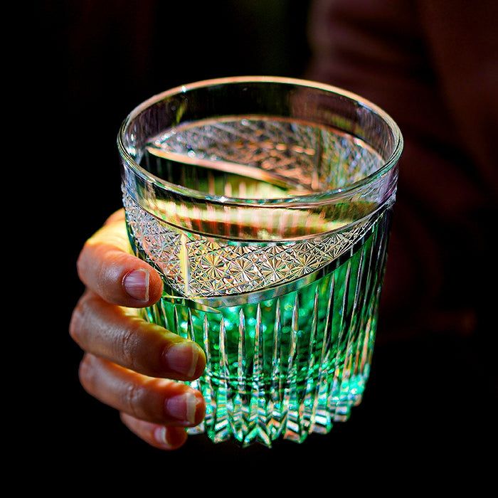 Edo Kiriko Handcrafted Karmic Whisky Glass With Wooden Box