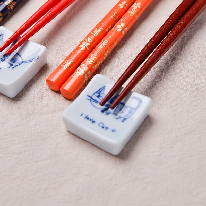 Japanese Rainbow Sakura Handcrafted Wooden Chopsticks Set of 5