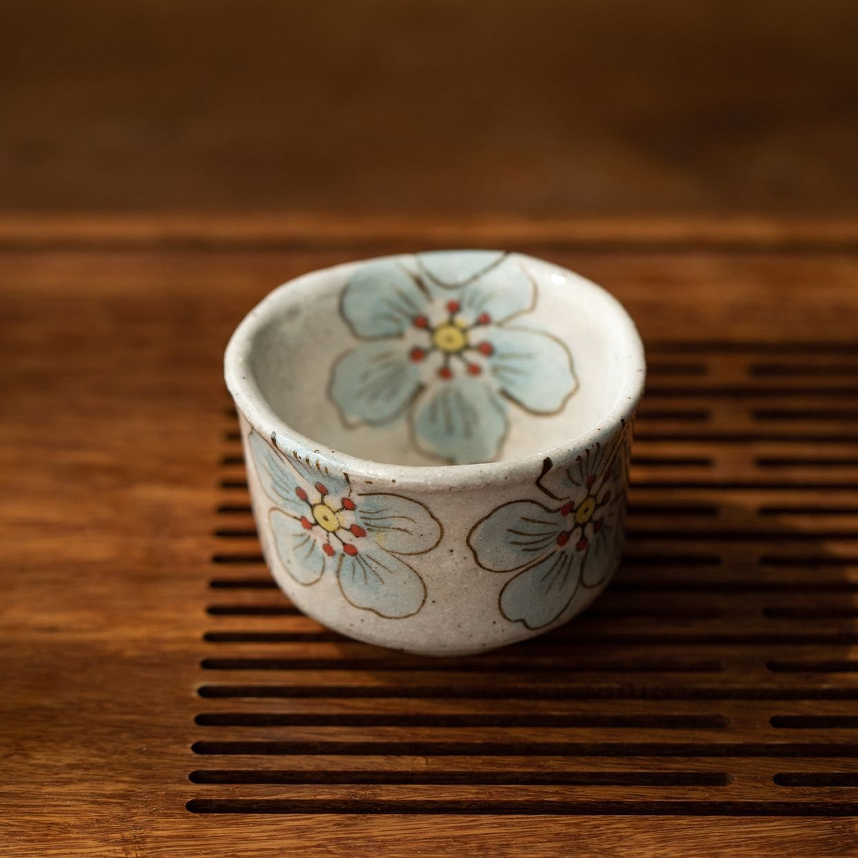 Hatsuichi Mino Ware Hana Nagare Handcrafted Tea Cup Set of Five