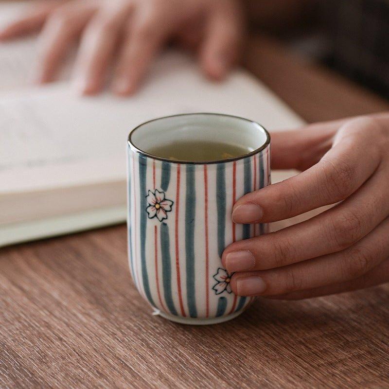 Japanese Hand-painted Ceramic Straight Body Tea Cups