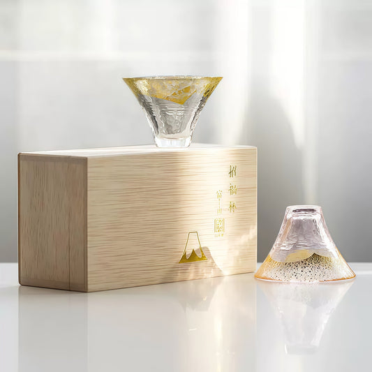 Toyo-Sasaki Handcrafted Kinka & Sakura Fuji Glass Set