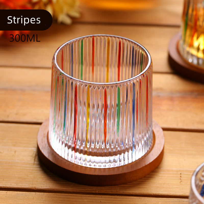 Rotating Multi Color Stained Whisky Glass With Gift Box