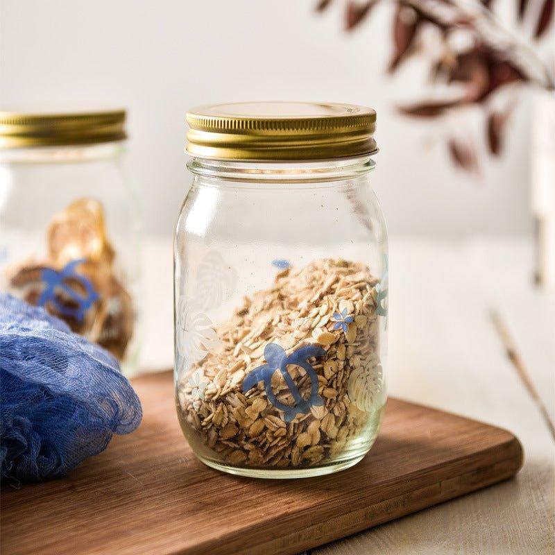 Japanese Hand-painted Glass Storage Glass Jar