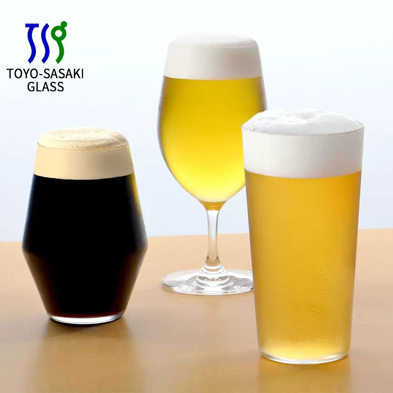 Toyo-Sasaki Japanese Premium Craft Beer Glass Trio Set with Wooden Gift Box
