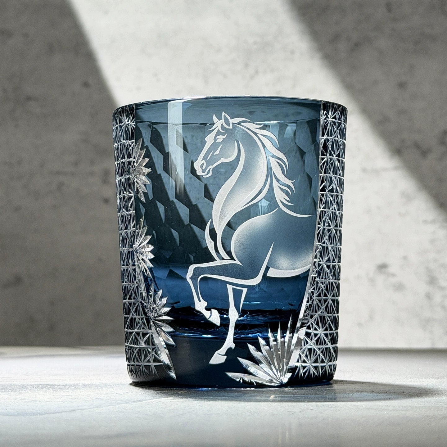 Edo Kiriko Meiba (Noble Horse) Hand-Cut Whisky Glass