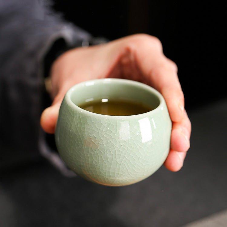 Oriental Five Great Kilns Handcrafted Ceramic Rounded Tea Cup Set of 5 – A Legacy of Porcelain Art