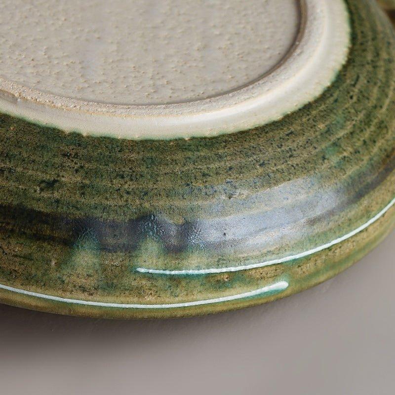 Japanese Handcrafted Curved Ceramic Swirl Plate