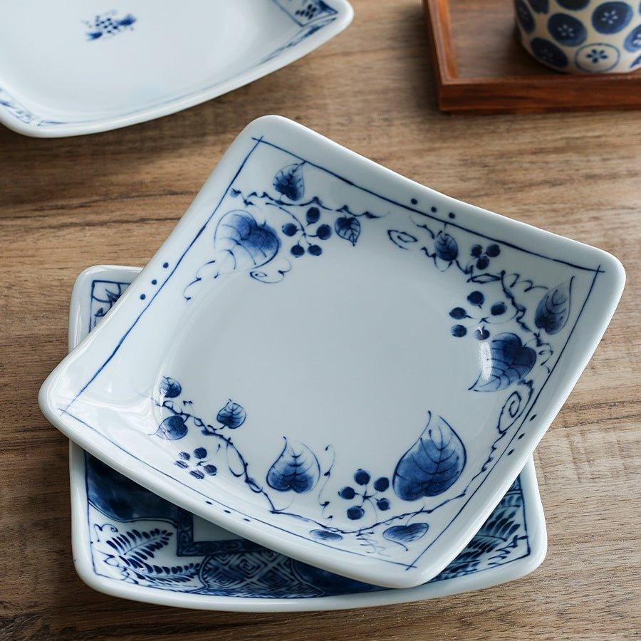Japanese Handcrafted Mino Ware Ceramic Square Plates