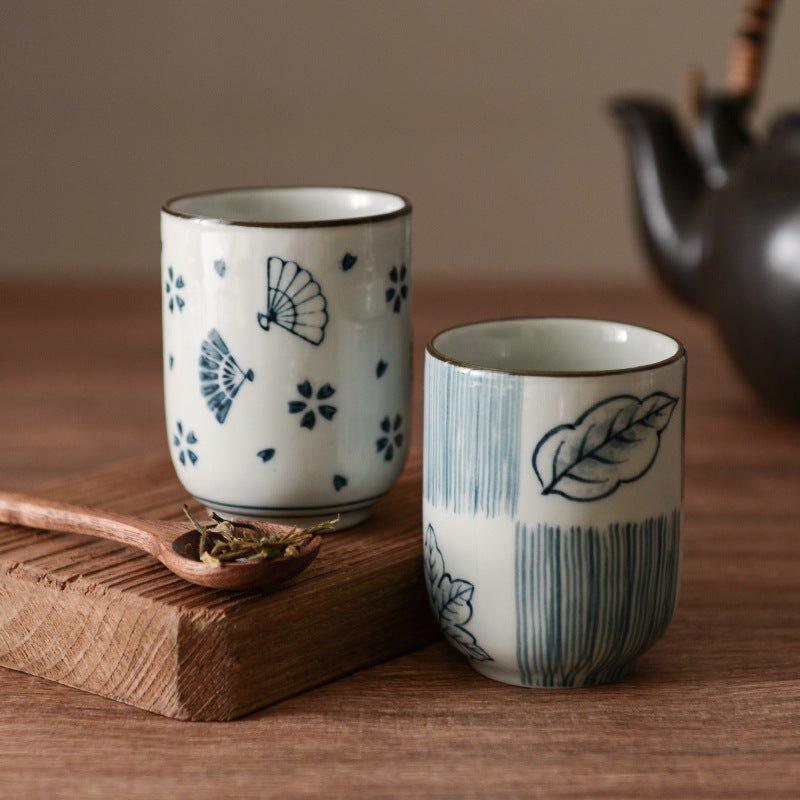 Japanese Hand-painted Ceramic Straight Body Tea Cups