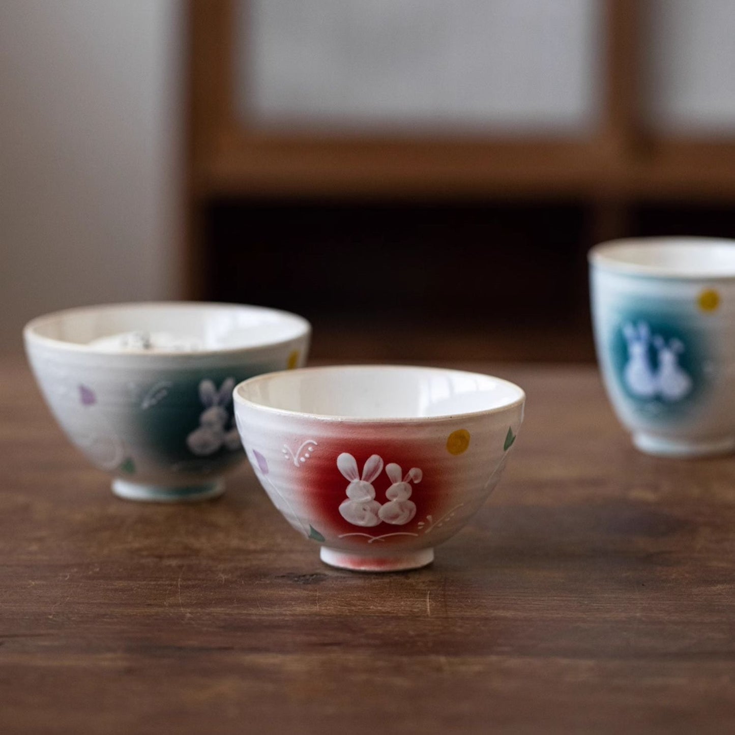 Mino Ware Tsukiyo Usagi Couple's Bowl Set of Two