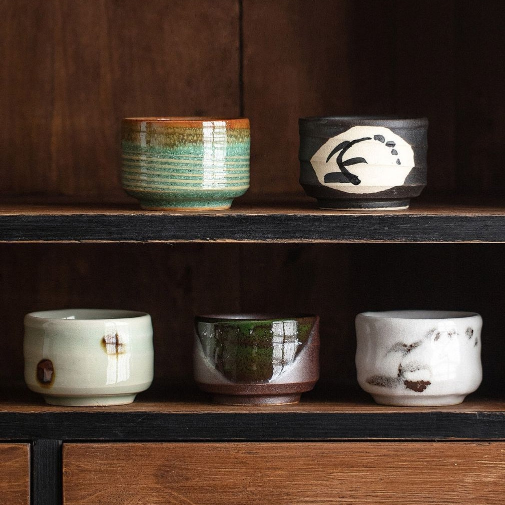 Authentic Mino-yaki Hand-Painted Floral Bowl Set (5-Piece)