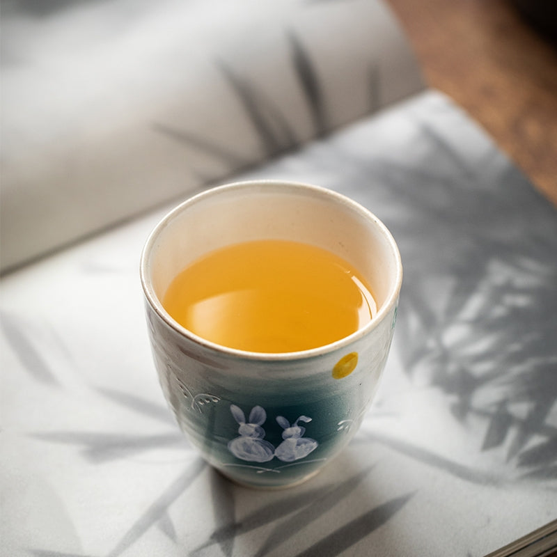 Mino Ware Tsukiyo Usagi Couple's Tea Cup Set