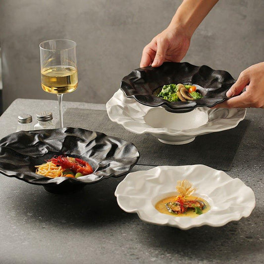 Ceramic Crumble Serving Plates Set of Two – Rustic Charm for Your Sweet Treats