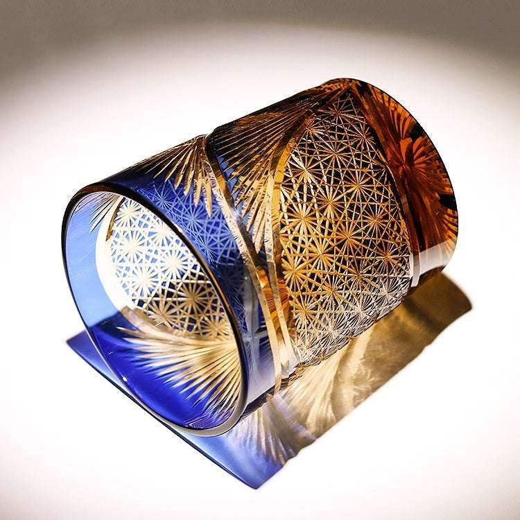 Edo Kiriko Crane Feather Hand-Cut Whisky Glass