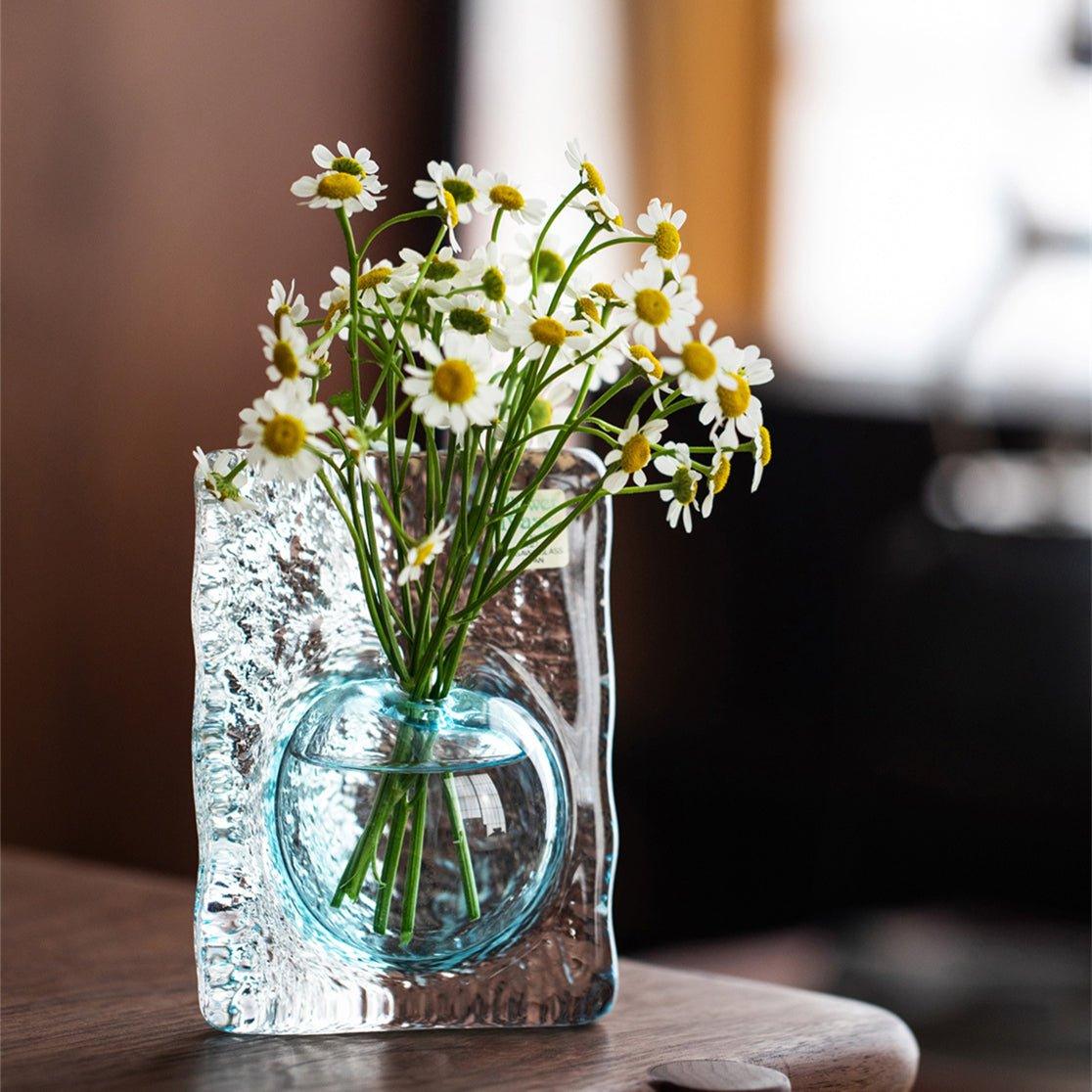 Japanese Iwasawa Handcrafted Ocean Heart Glass Vases
