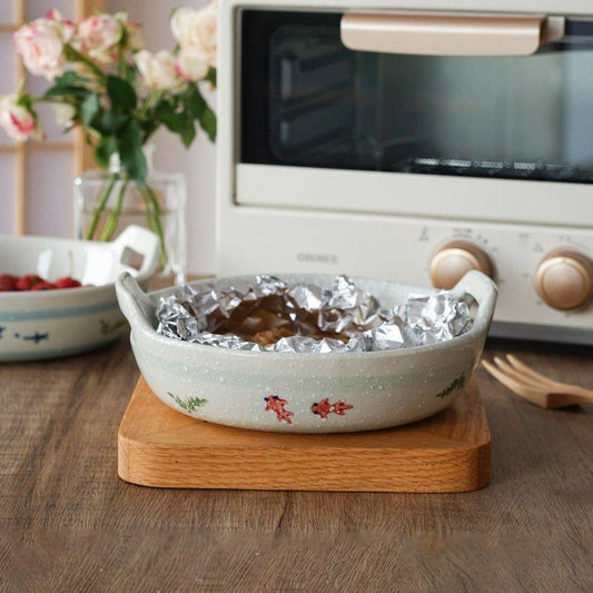 Japanese Handcrafted Ceramic Goldfish Baking Plates