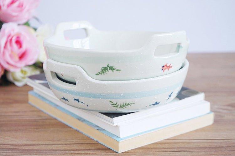 Japanese Handcrafted Ceramic Goldfish Baking Plates
