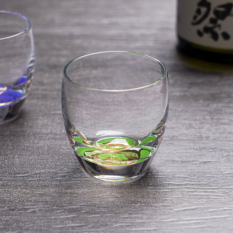 Toyo-Sasaki Shochikubai Japanese Handcrafted Glass Cup Set of 3 | Mt. Fuji Design