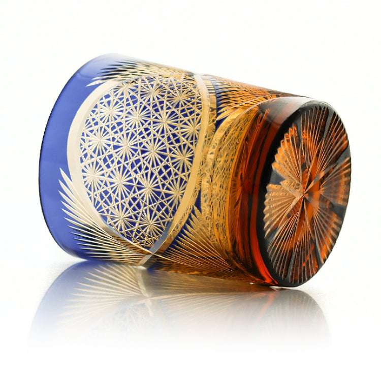 Edo Kiriko Crane Feather Hand-Cut Whisky Glass