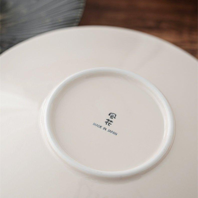 Handcrafted Japanese Mino Ware Ceramic Wrinkled Plates