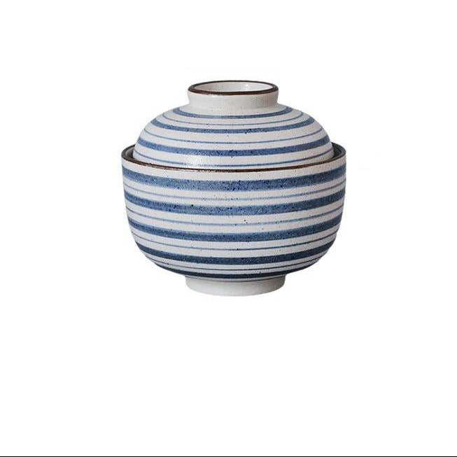 Japanese Handcrafted Ceramic Rounded Bowl With Lid
