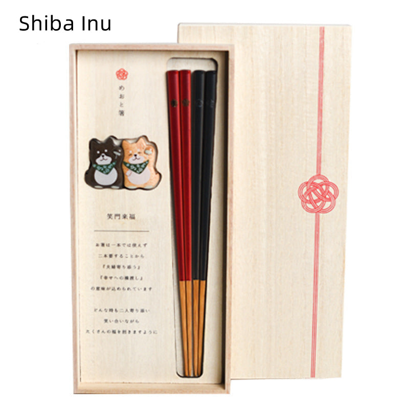 Japanese Handcrafted Pets Wooden Chopsticks Wedding Gift Sets
