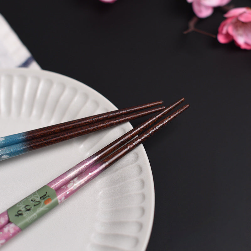 Japanese Handcrafted Sakura Wooden Chopsticks Wedding Gift Set