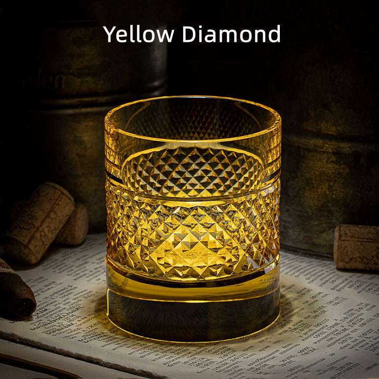 Edo Kiriko Diamond Multi-Color Hand-Cut Whisky Glass