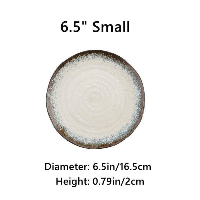 Japanese Mino Ware Handcrafted Kiln-Altered Ceramic Plates
