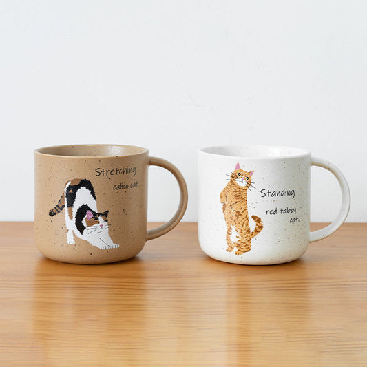 Japanese Handcrafted Mino Ware Neko Ceramic Mug