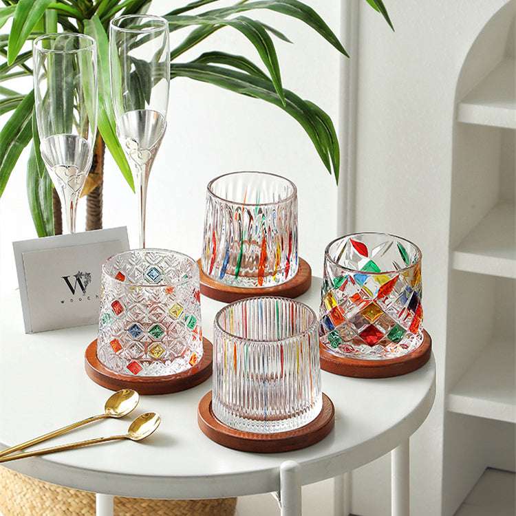 Edo Kiriko Rotating Hand-Cut Whisky Glass