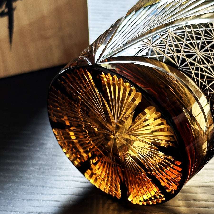 Edo Kiriko Crane Feather Hand-Cut Whisky Glass