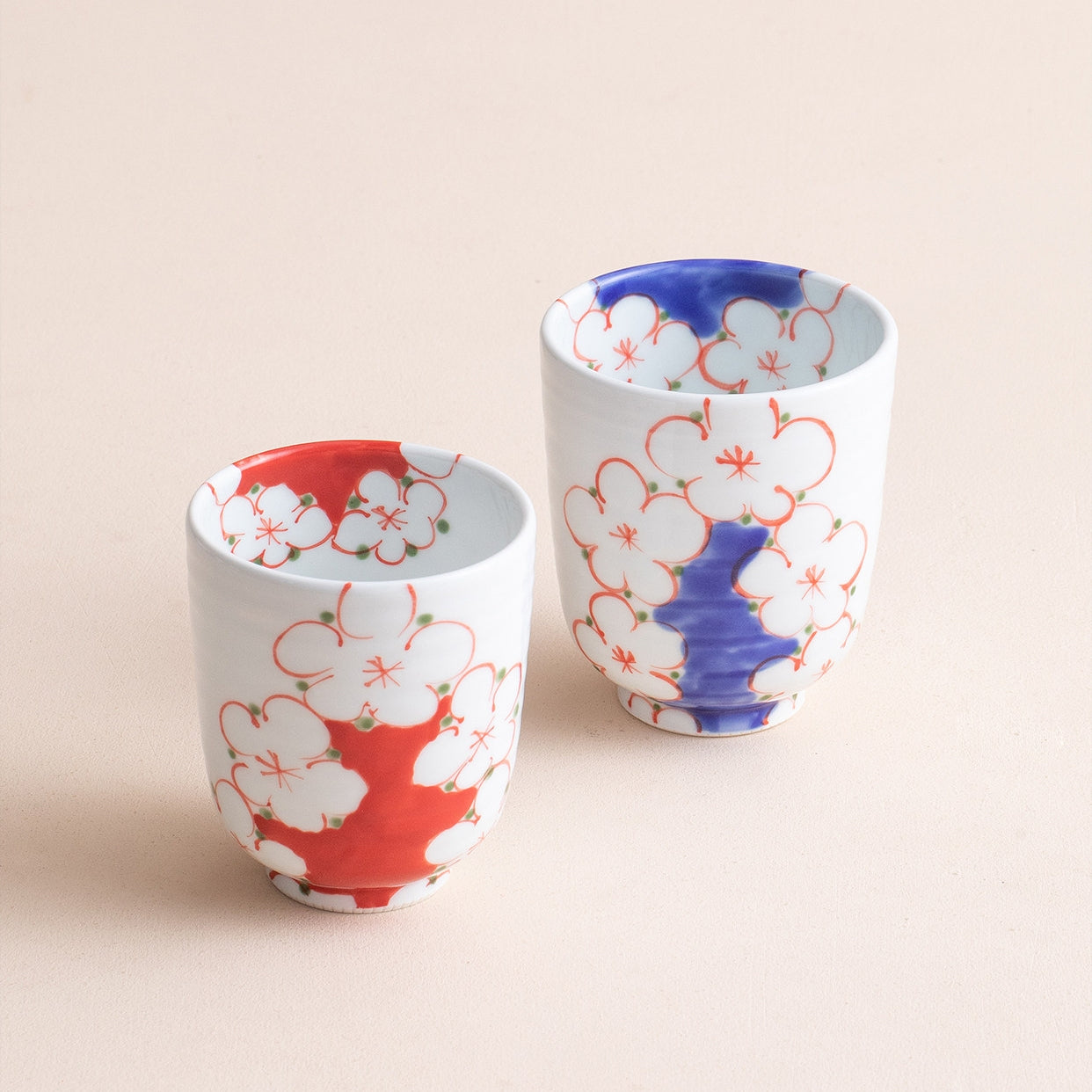 Hasami Ware Handcrafted Hana Miyabi Sakura Couple Teacup Pair