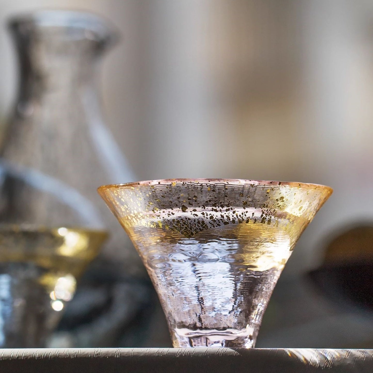 Toyo-Sasaki Handcrafted Kinka & Sakura Fuji Glass Set