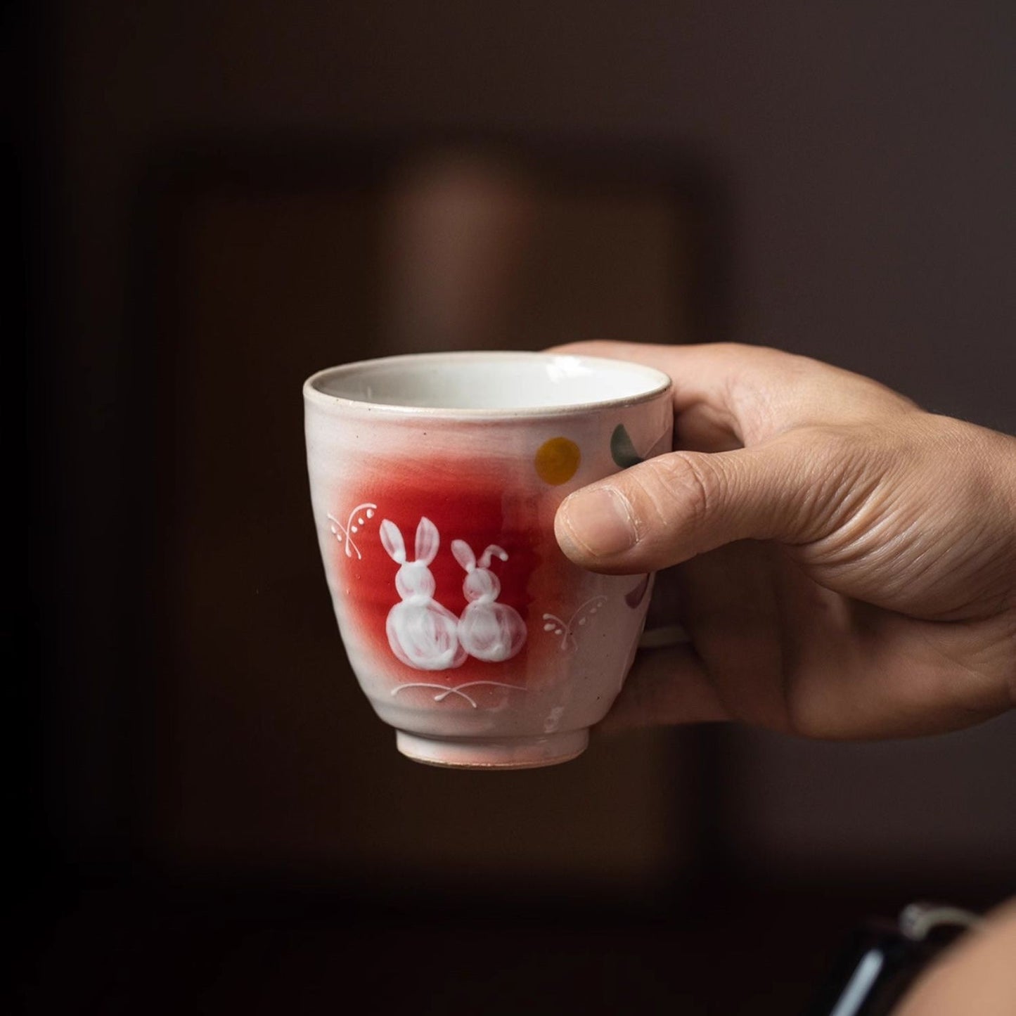 Mino Ware Tsukiyo Usagi Couple's Tea Cup Set