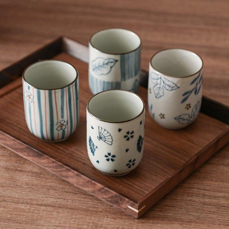Japanese Hand-painted Ceramic Straight Body Tea Cups