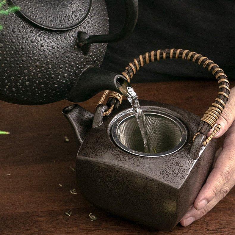 Japanese Mino Ware Handcrafted Ceramic Jade Tea Gift Set