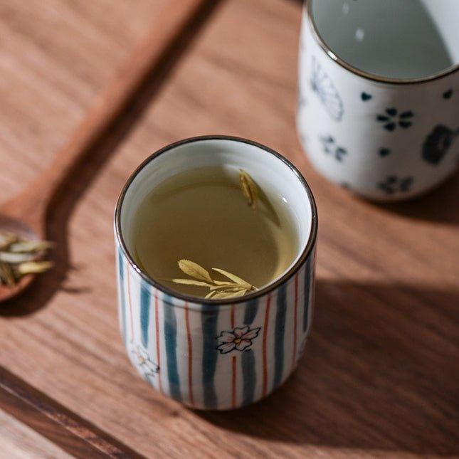 Japanese Hand-painted Ceramic Straight Body Tea Cups