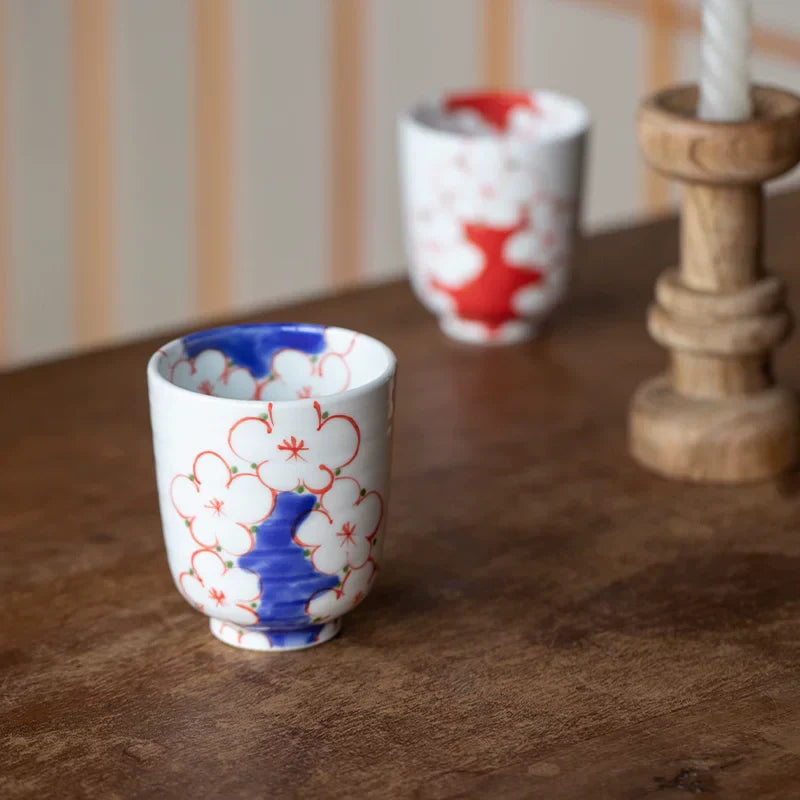 Hasami Ware Handcrafted Hana Miyabi Sakura Couple Teacup Pair