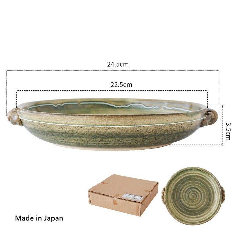 Japanese Handcrafted Curved Ceramic Swirl Plate